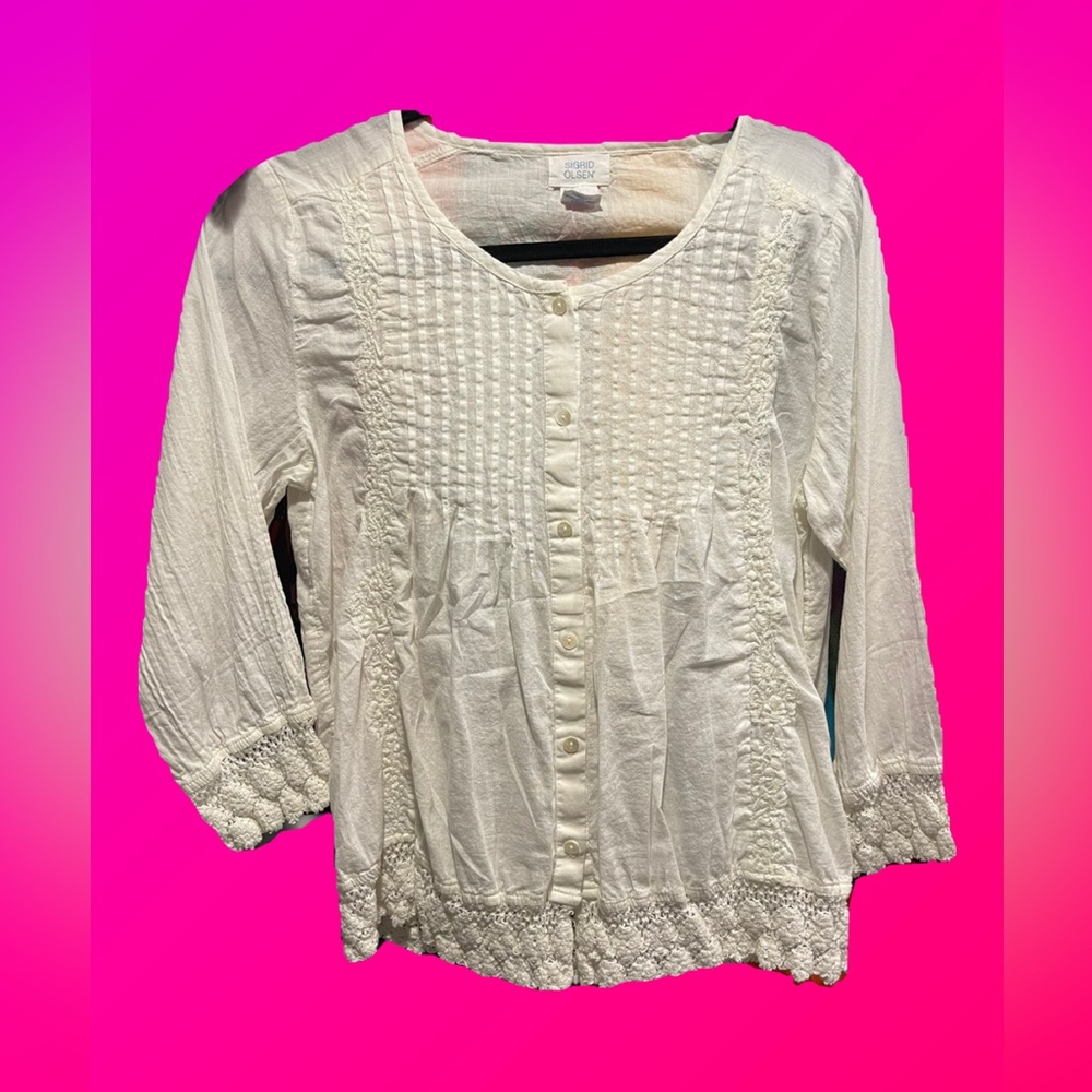 Sigrid Olsen 100% Cotton top